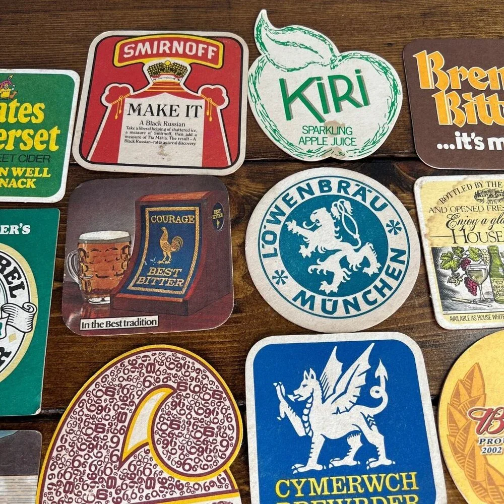 Vintage Coasters Lot Of 19 Brew Beer Pub Brewery Restaurant Cardboard Liquor
